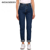 Vintage high waist jeans women ladies boyfriend jeans for womens jeans denim light blue korean jeans mujer mom fit